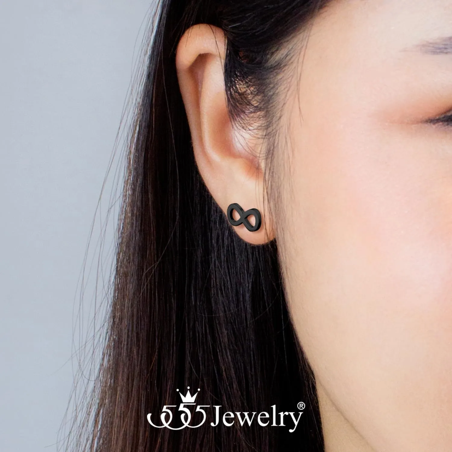 555Jewelry Infinity Stainless Steel Earrings for Women, Small Minimalist Hypoallergenic Earrings for Women Ladies