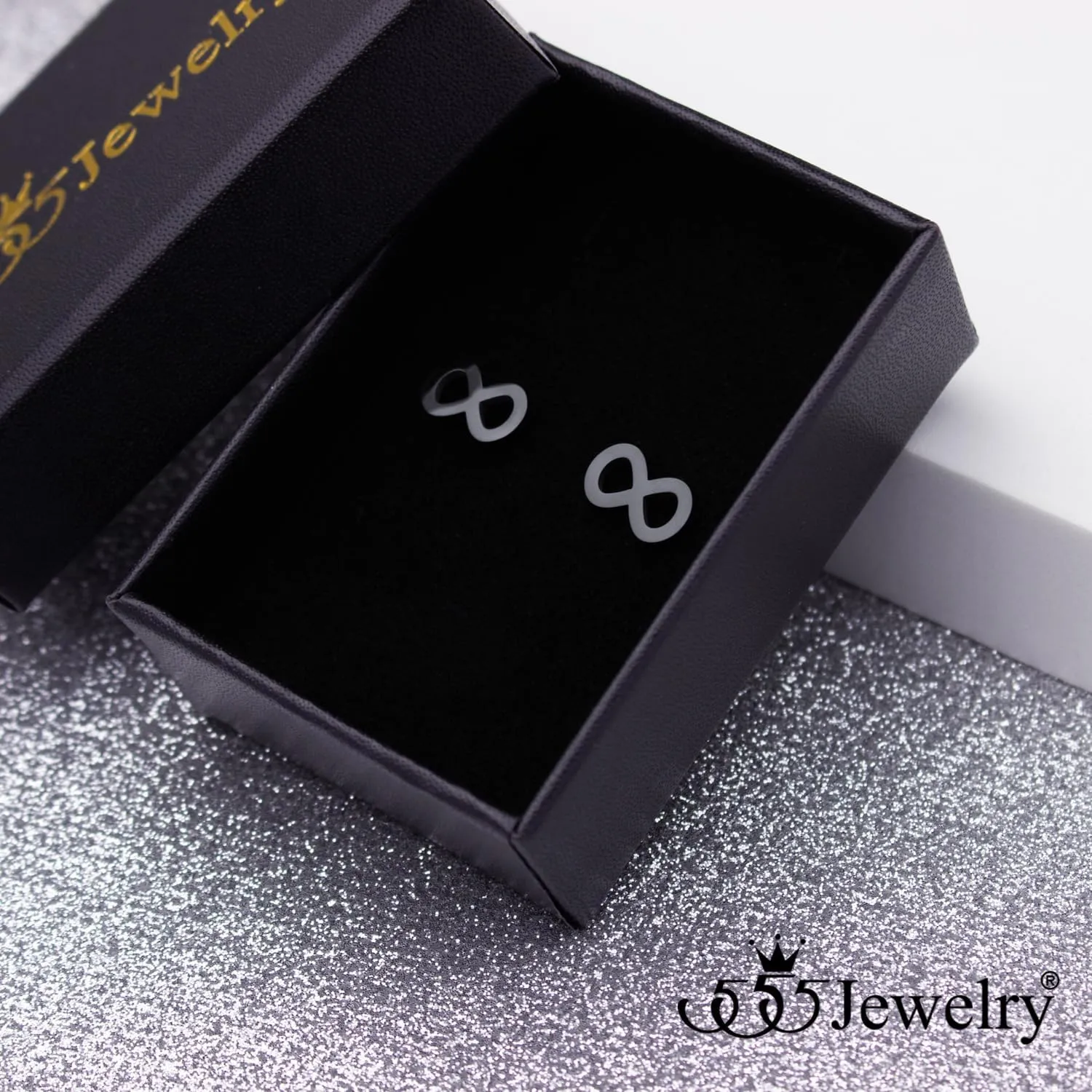 555Jewelry Infinity Stainless Steel Earrings for Women, Small Minimalist Hypoallergenic Earrings for Women Ladies