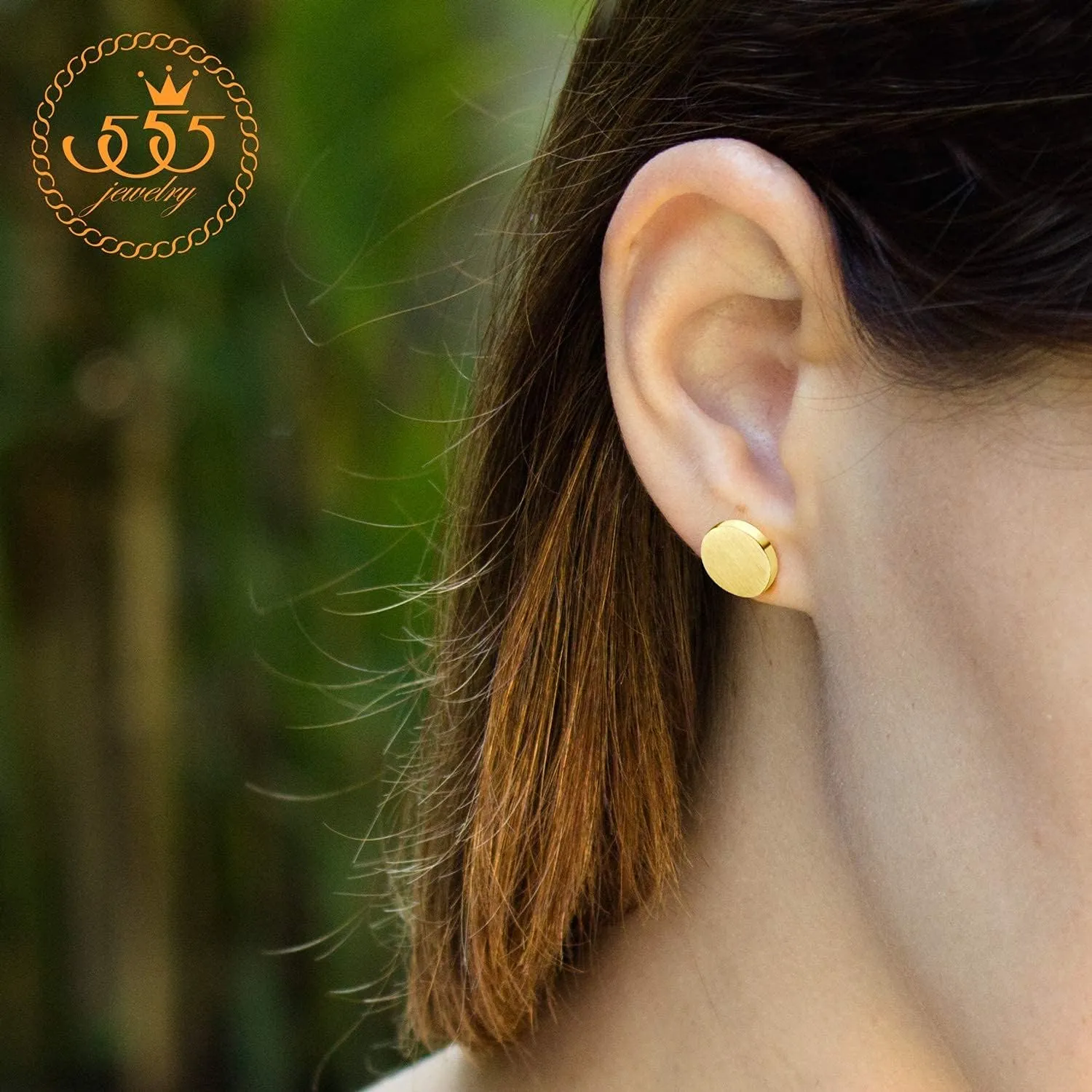 555Jewelry Womens Stainless Steel Minimal Matte Circle Disc Stud Round Shape Earrings