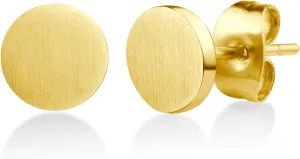 555Jewelry Womens Stainless Steel Minimal Matte Circle Disc Stud Round Shape Earrings