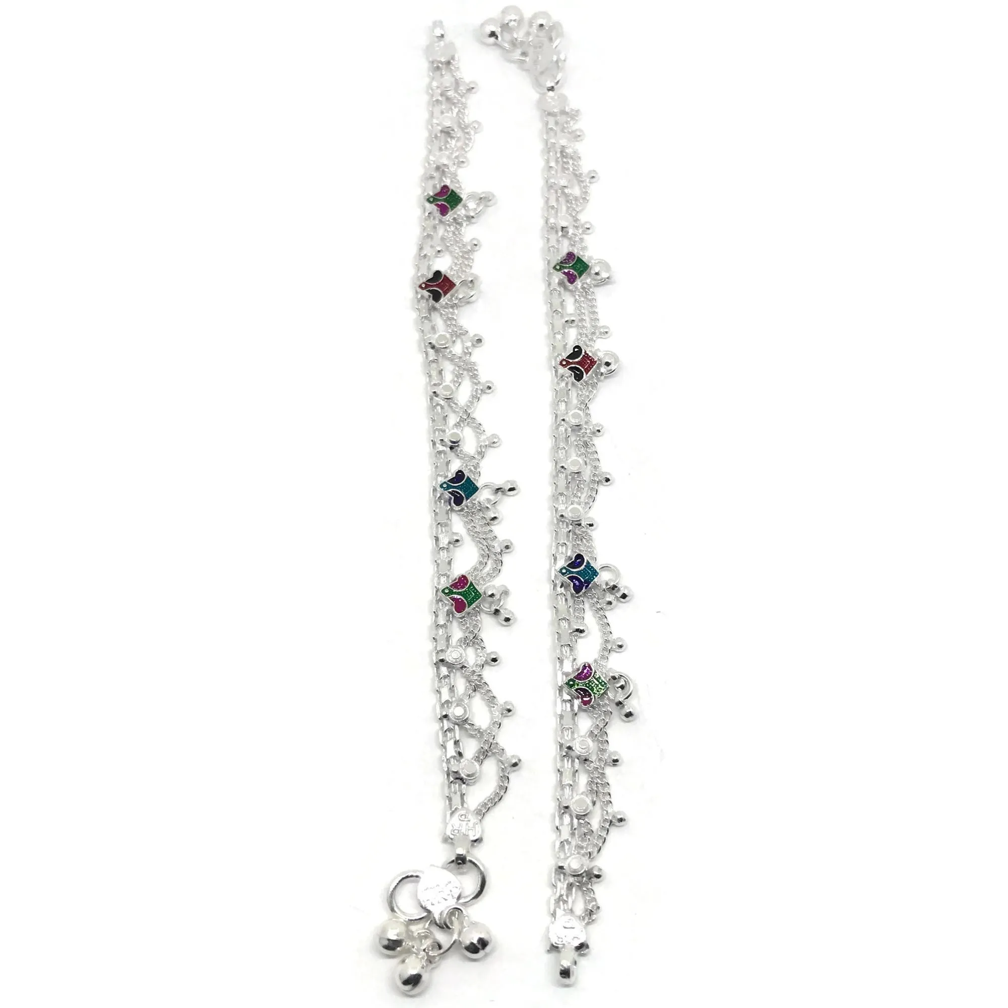 700 Silver Teens Traditional Anklet - #02