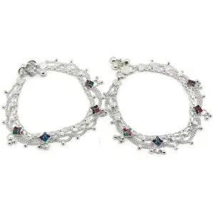 700 Silver Teens Traditional Anklet - #02
