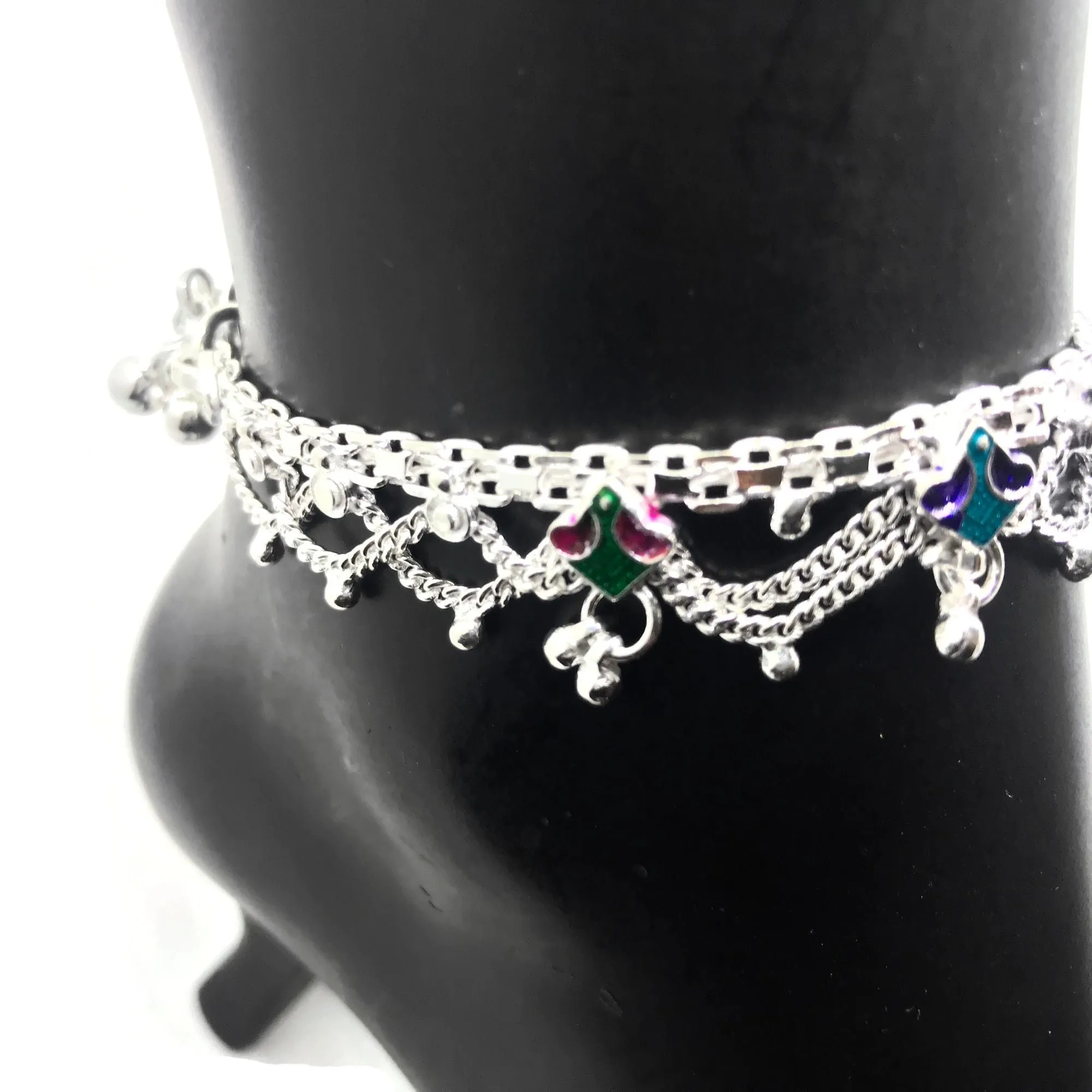 700 Silver Teens Traditional Anklet - #02