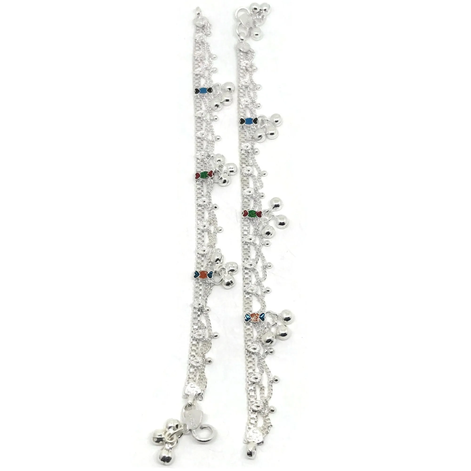 700 Silver Teens Traditional Anklet - #05