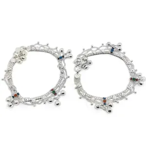 700 Silver Teens Traditional Anklet - #05