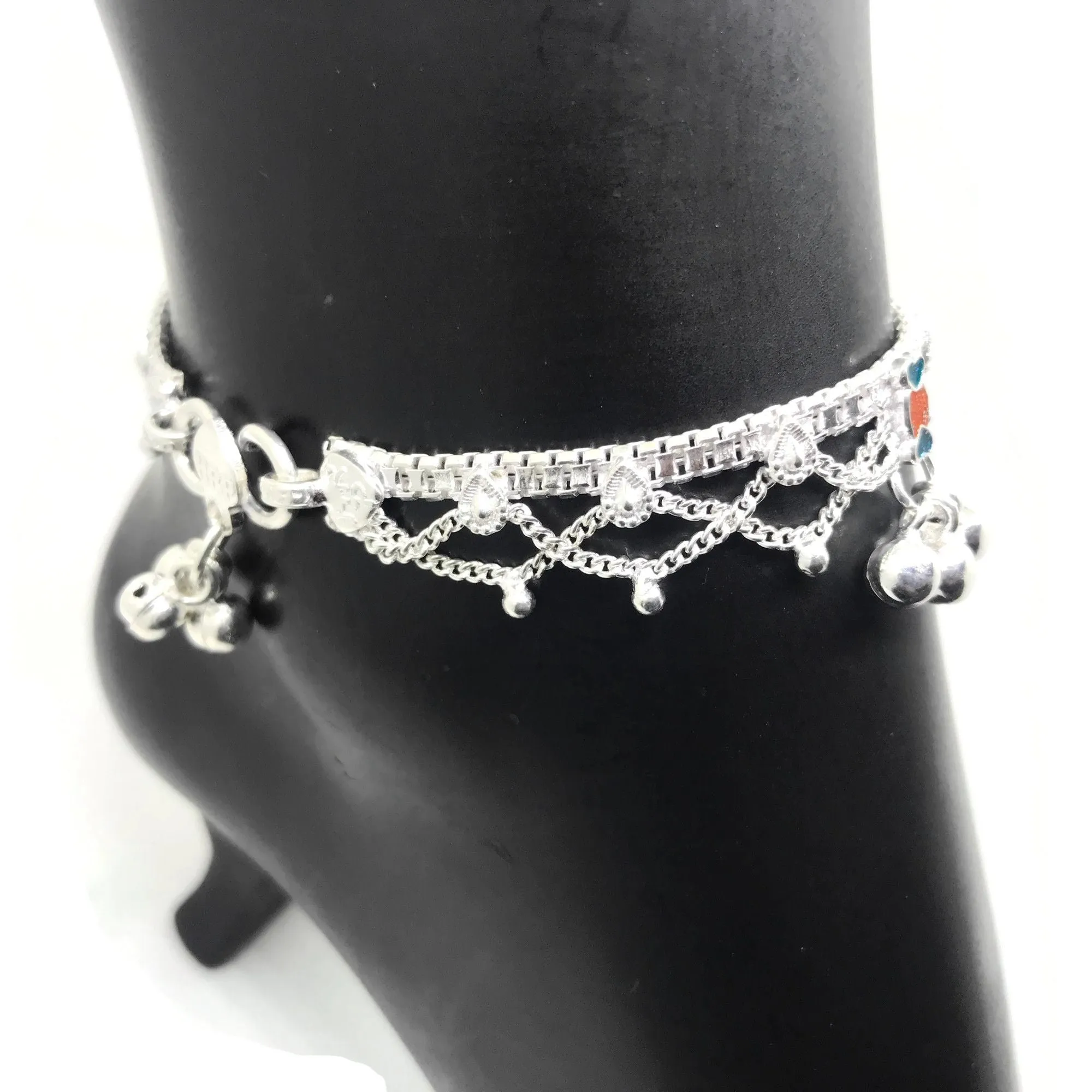 700 Silver Teens Traditional Anklet - #05