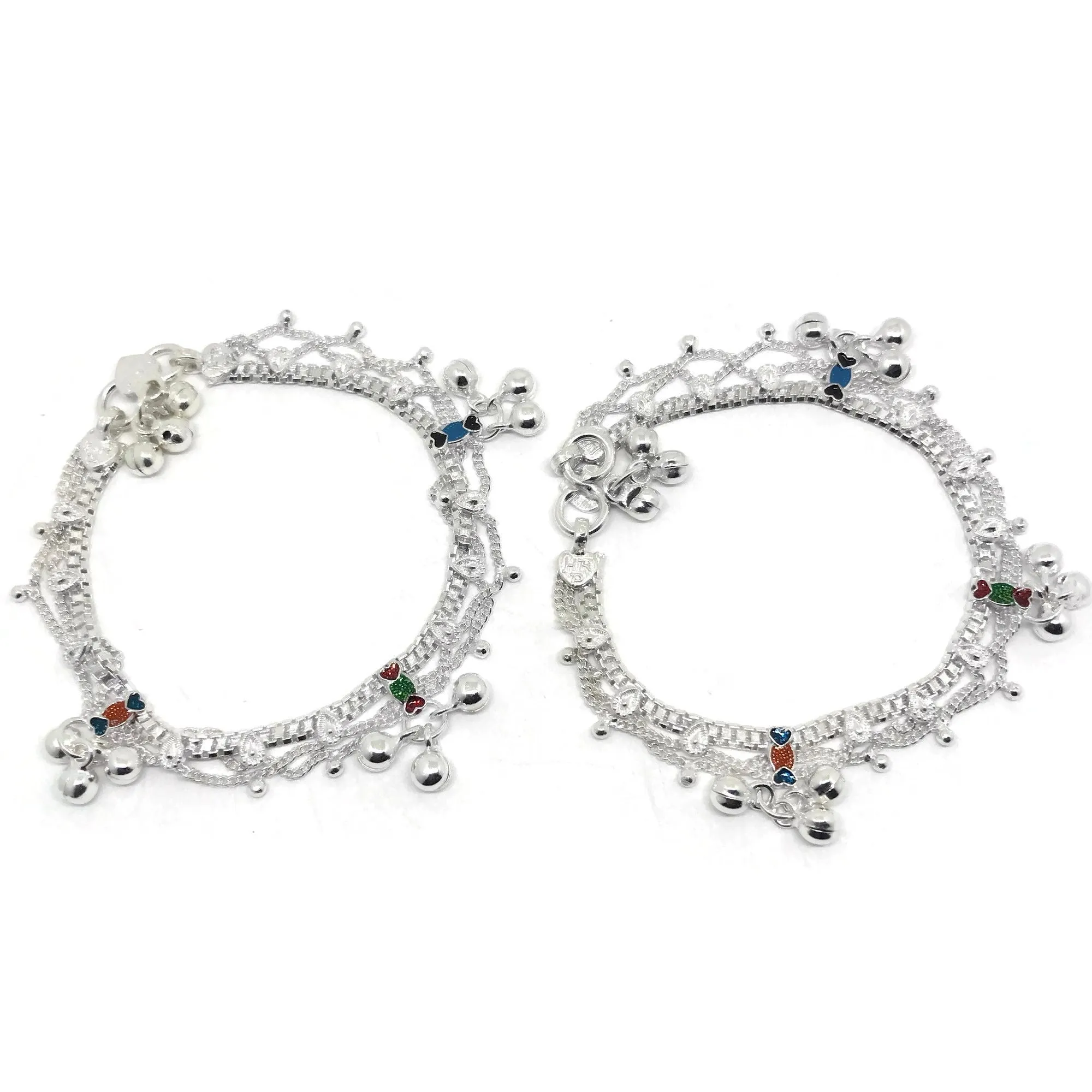 700 Silver Teens Traditional Anklet - #05