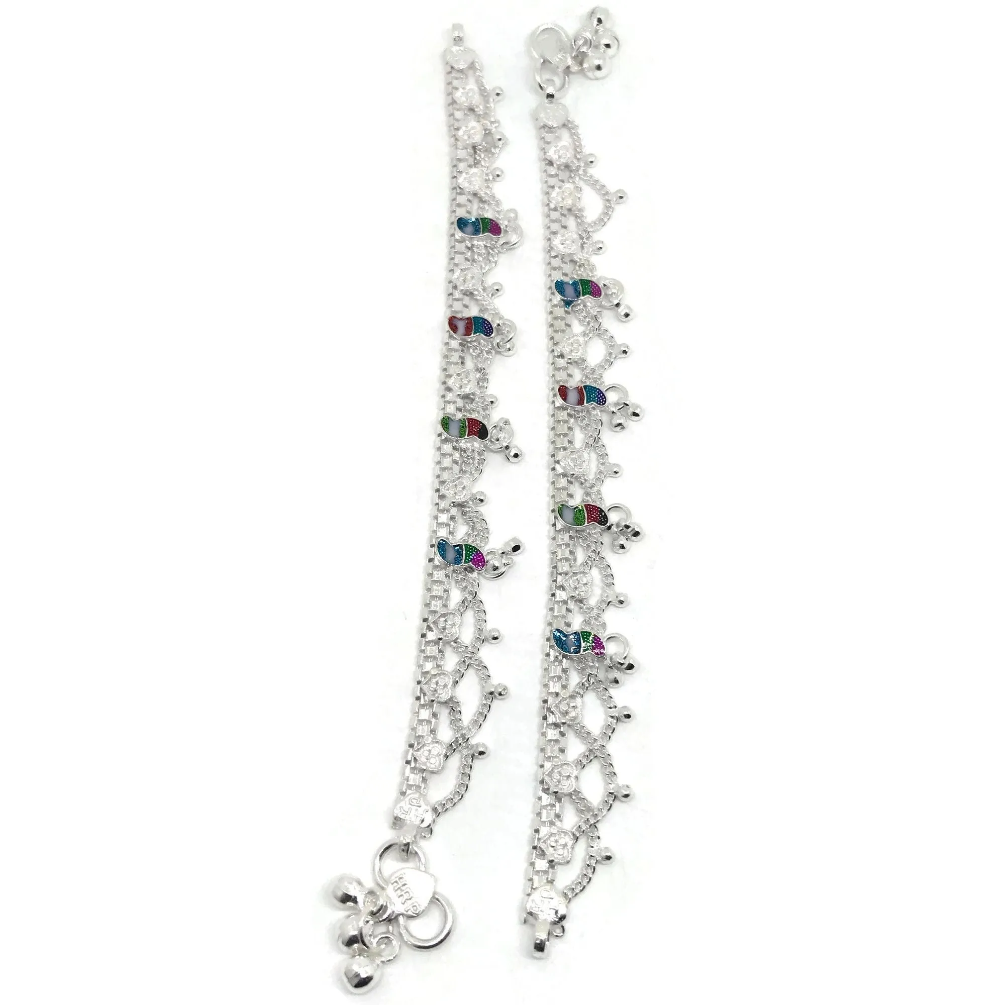 700 Silver Teens Traditional Anklet - #06