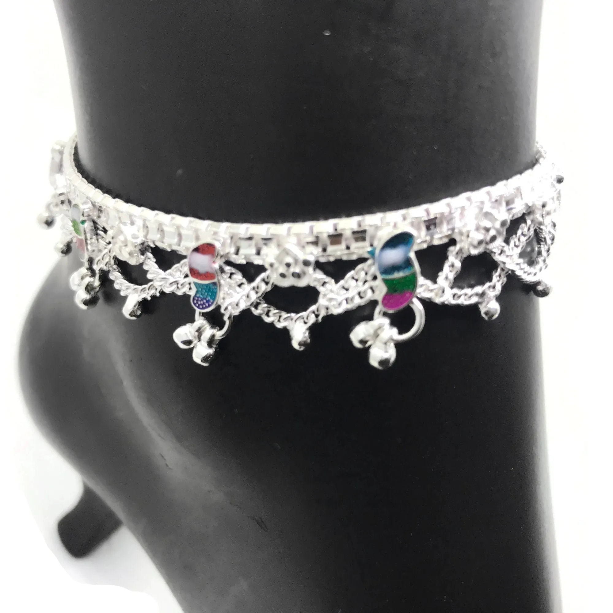 700 Silver Teens Traditional Anklet - #06