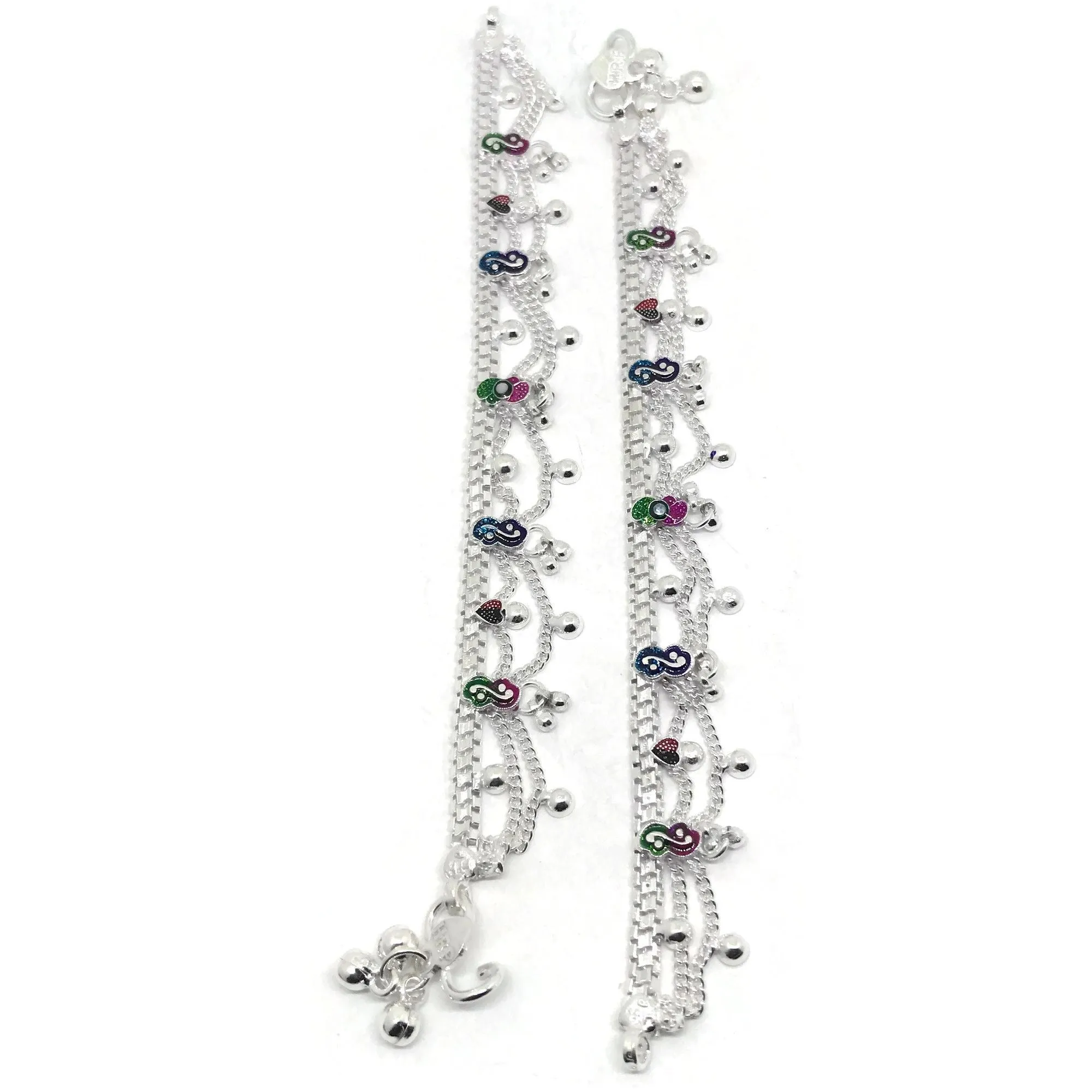 700 Silver Teens Traditional Anklet - #09