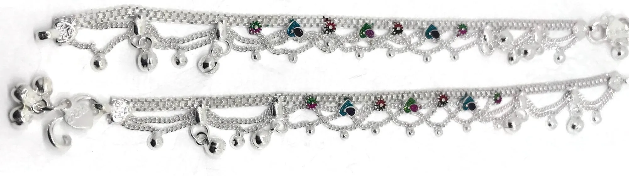 700 Silver Teens Traditional Anklet - #10
