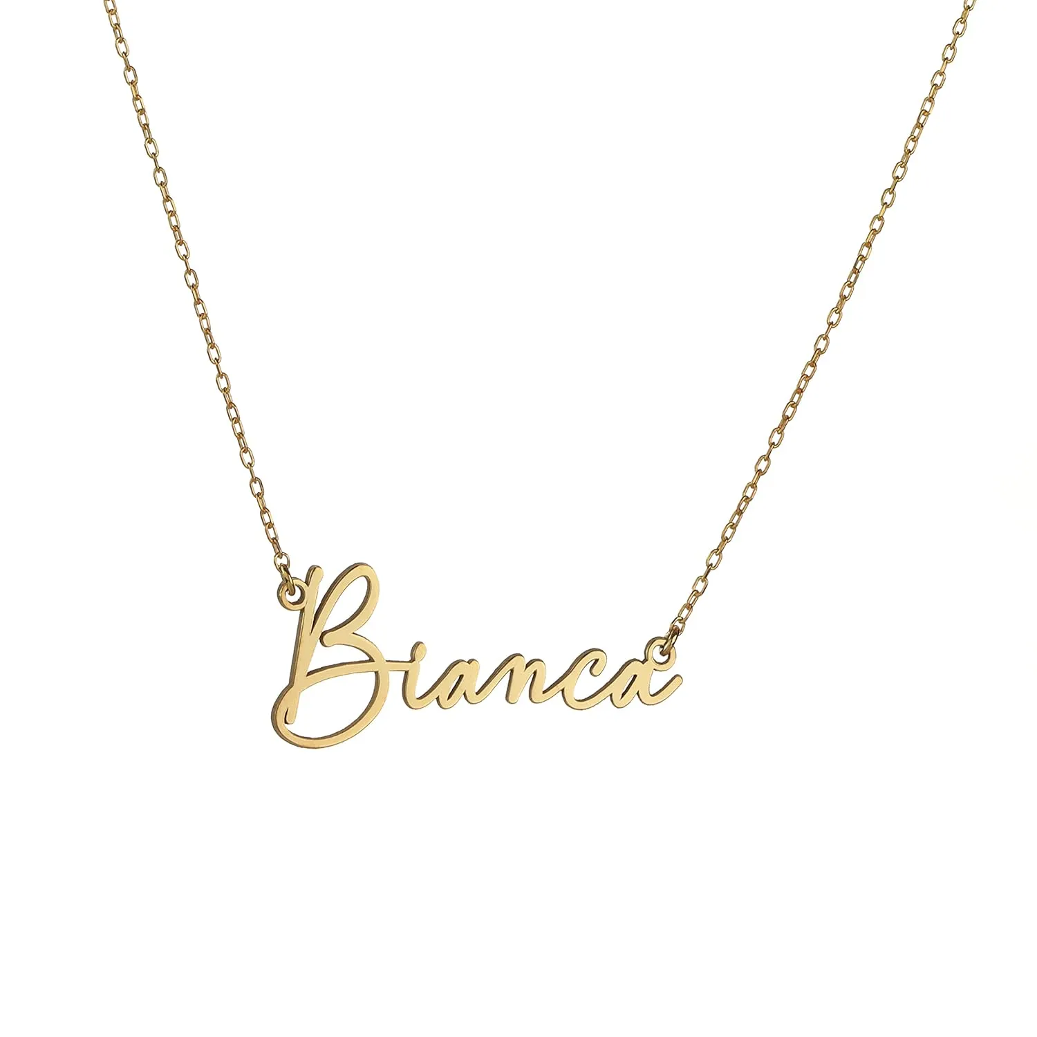 8k Solid Gold Customized Jewelry Gift for Women, Name Necklace Personalized, Custom Made Pendant Personalized Jewelry, Personalized Name Necklace Sterling Silver Pendant, Adjustable Chain by HStudio