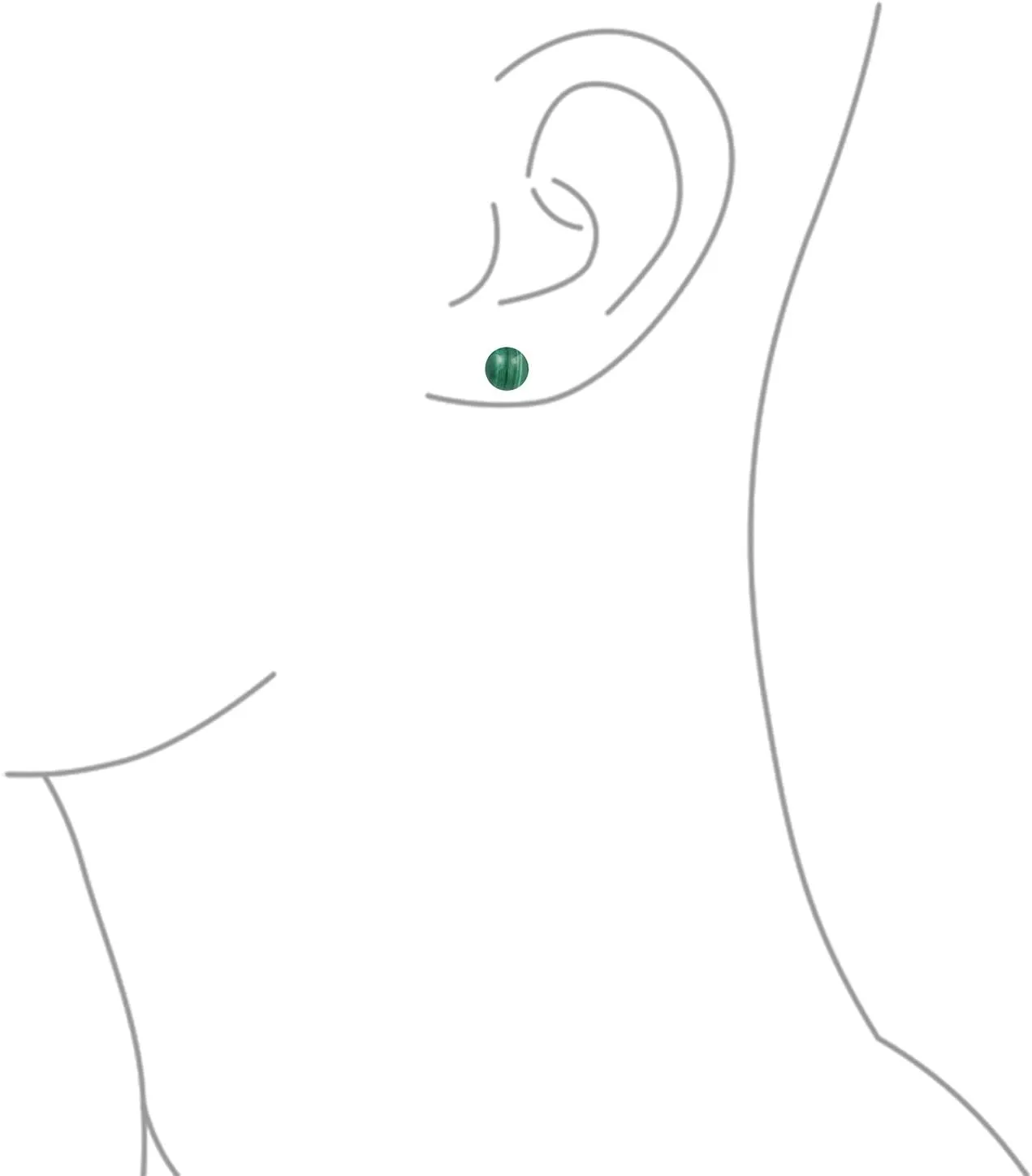 8MM Natural Gemstone Round Bead Ball Stud Earrings .925 Sterling Silver for Women Teens -Variety of Birthstones