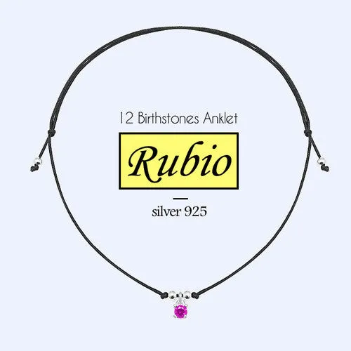 [925 silver] BIRTH STONE RUBIO Anklet