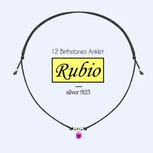 [925 silver] BIRTH STONE RUBIO Anklet
