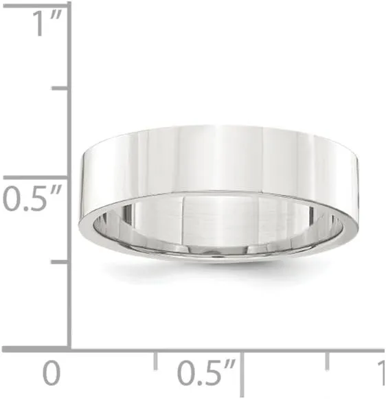 925 Sterling Silver 5mm Flat Plain Classic Wedding Band Ring