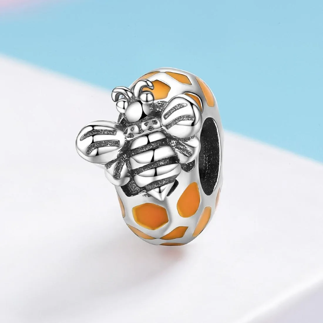 925 Sterling Silver Bee Charm For Diy Bracelets & Necklaces