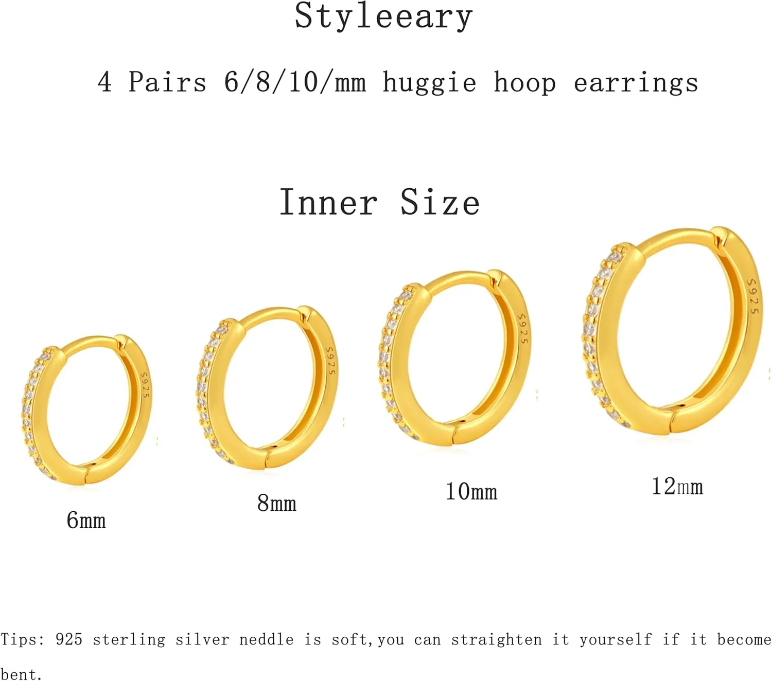 925 Sterling Silver Cartilage Helix CZ Huggie Earrings-Surgical Steel Earrings Set for Multiple Piercing Hypoallergenic,14K Gold Plated Flatback Small Hoop Stud Earrings Pack,Titanium Heart Ball Moon Dot CZ Stud Earrings for Women Men