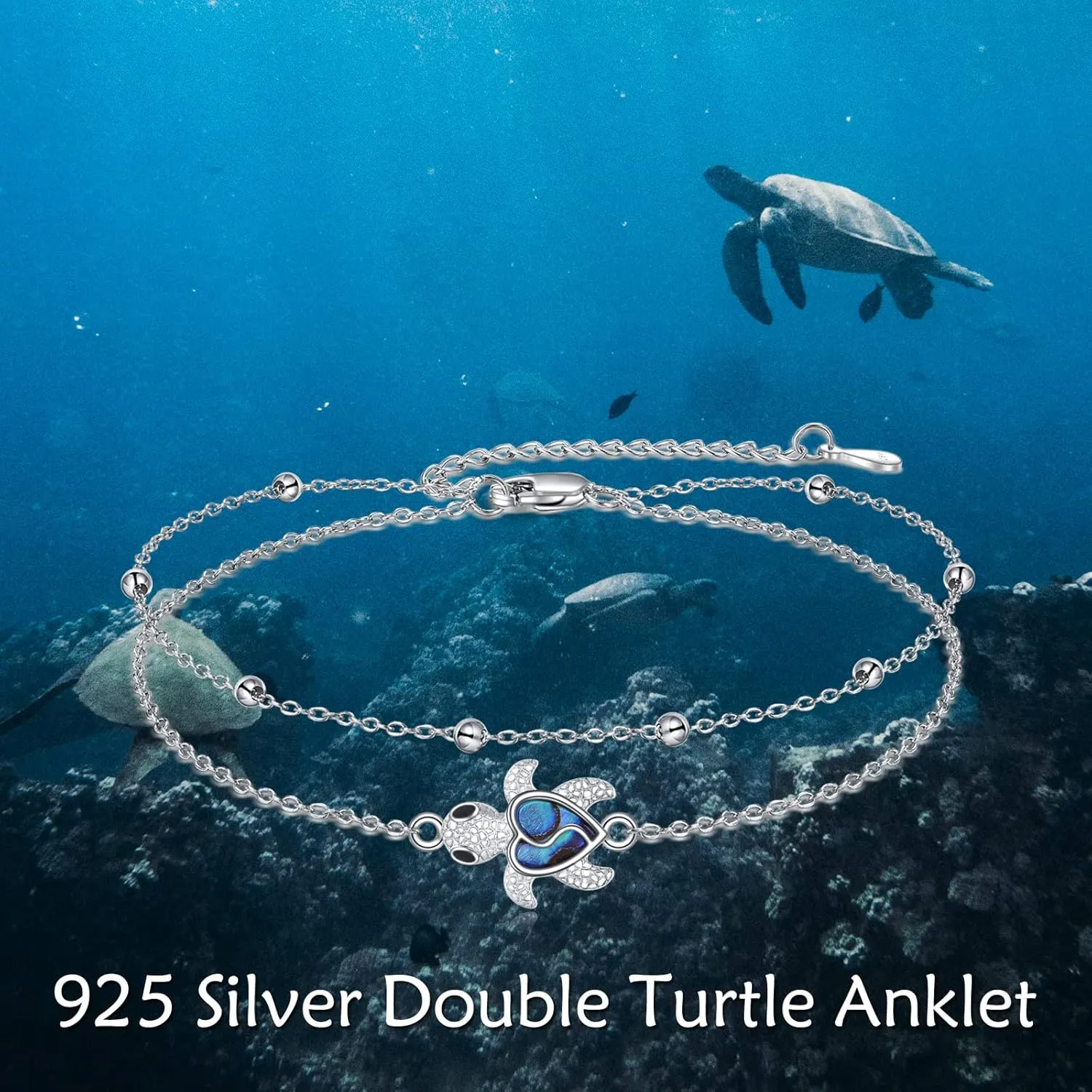 925 Sterling Silver Cat Butterfly Anklets Double Layered Chain for Birthday Women Ankle Bracelet Summer Beach Dainty Jewelry