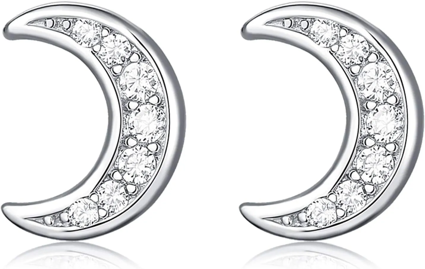925 Sterling Silver Cubic Zirconia Cz Star Moon Cross Triangle Heart Lightning Bolt Stud Earrings for Women Jewelry Gifts