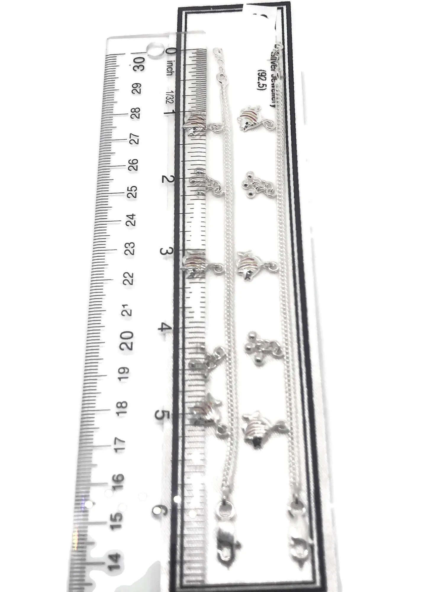 925 Sterling Silver Designer Fancy Anklet  - Style#41