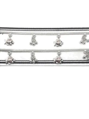 925 Sterling Silver Designer Fancy Anklet  - Style#41