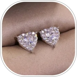 925 Sterling Silver Earrings for Women, Jewelry for Women Silver Jewelry, Women's Jewelry Flat Back Earrings, Cartilage Earrings for Women, Silver Stud Earrings Hypoallergenic, Sparkling.