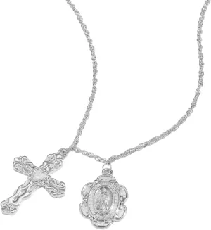 925 Sterling Silver Gold Oval Cross Pendant Long Chain Necklace Rock Punk Jewelry Party Choker