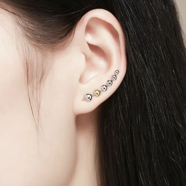 925 Sterling Silver Korean Feather Rose Flower Star Plane Cuff Stud Earrings for Women Fashion Women Earrings 2018 brincos s925