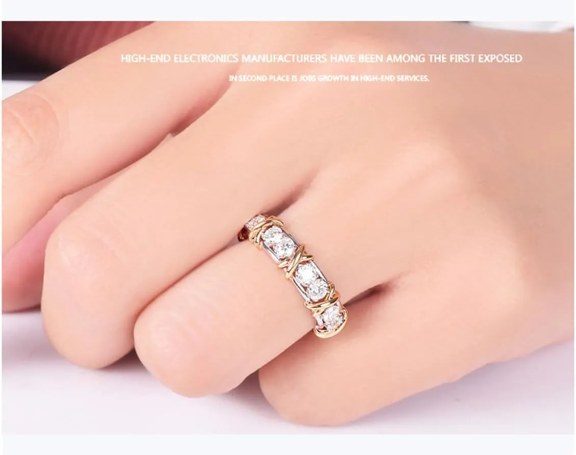925 Sterling Silver Magnetology Moissanite Diamond Ring, Couple's Magnetic Zircon Shaping Cross Full Moissanite Ring (B,6)
