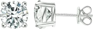 925 Sterling Silver Moissanite Stud Earrings for Women, Lab Created Diamond D Colour, 18K Gold Plated Non Tarnish Nickel Free Hypoallergenic for Sensitive Ears, Mothers Day Gifts for Women
