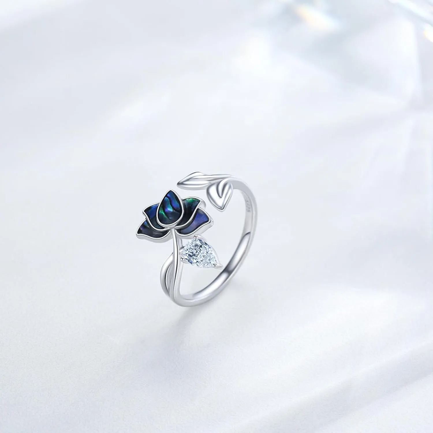 925 Sterling Silver Simple Ring Adjustable Open Ring Jewelry Gift for Women Christmas Birthday Engagement Wedding Rings Trendy