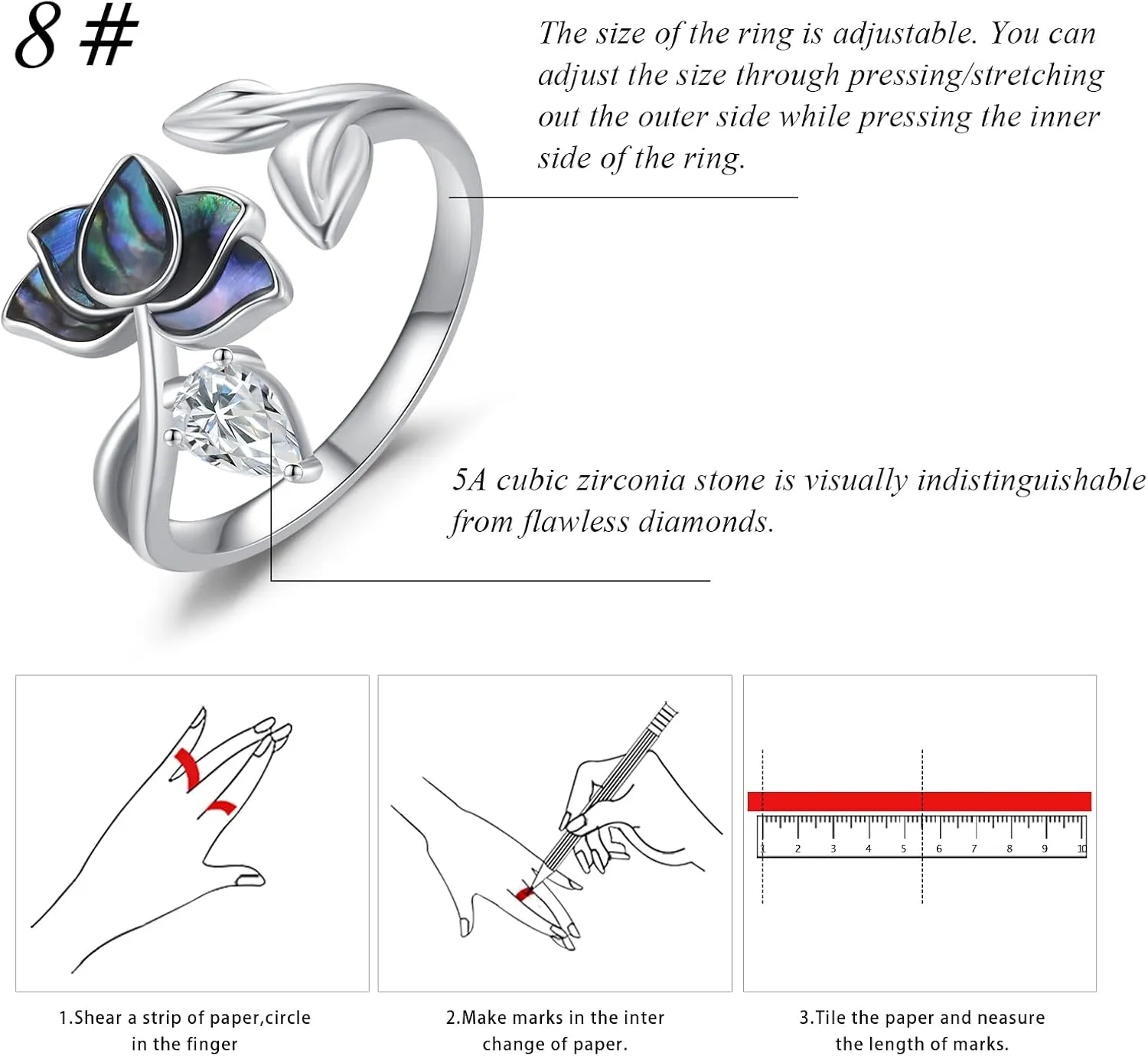 925 Sterling Silver Simple Ring Adjustable Open Ring Jewelry Gift for Women Christmas Birthday Engagement Wedding Rings Trendy