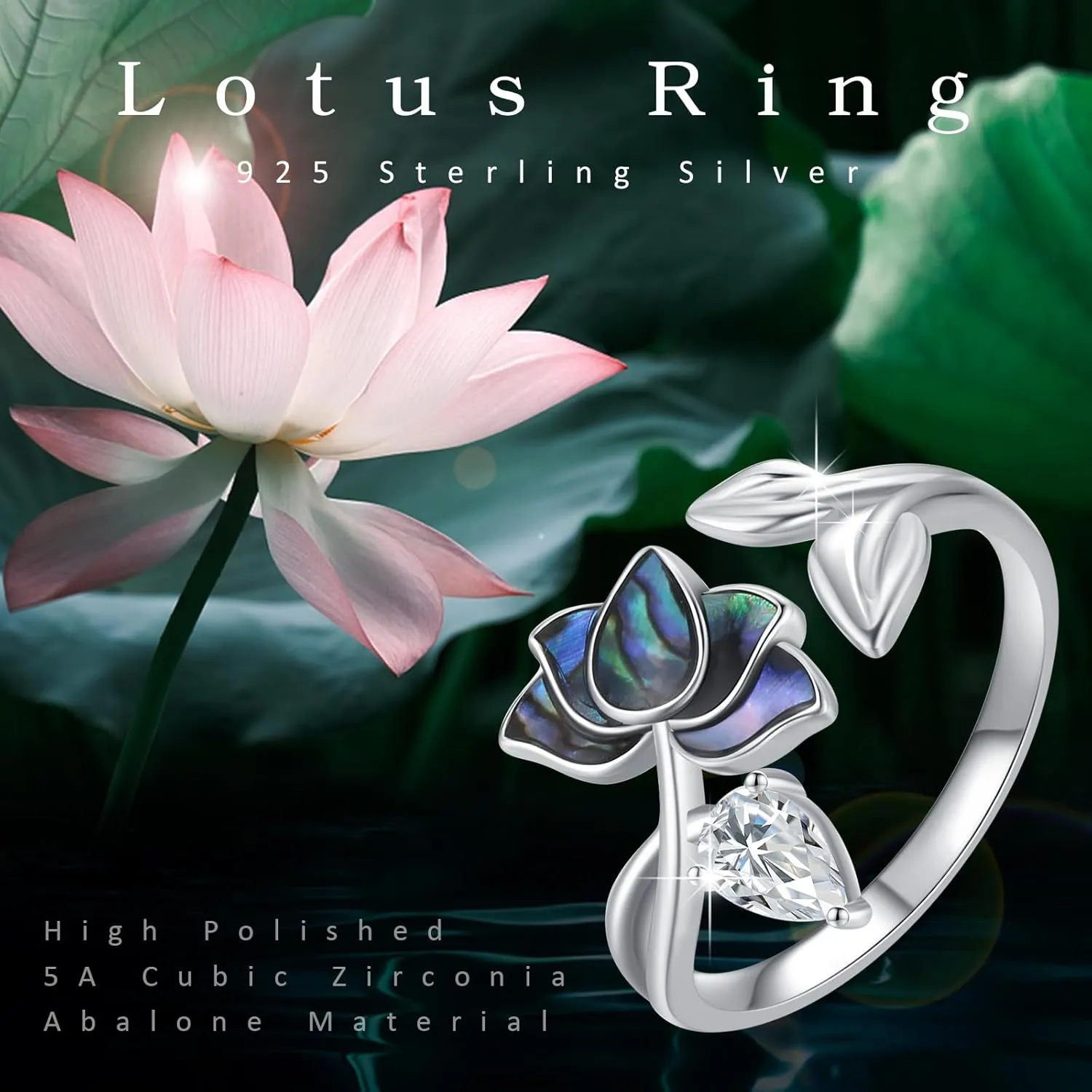 925 Sterling Silver Simple Ring Adjustable Open Ring Jewelry Gift for Women Christmas Birthday Engagement Wedding Rings Trendy