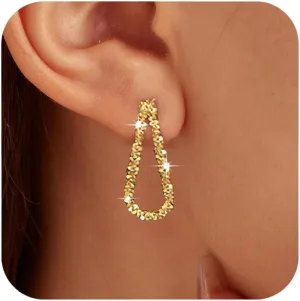 925 Sterling Silver Threader Tassel Chain Drop Dangle Earrings for Women 14k Gold Plated Sparkling Butterfly Birthstone Long Fringe Earring Bling Line Wedding Stud Earring Jewelry for Mom