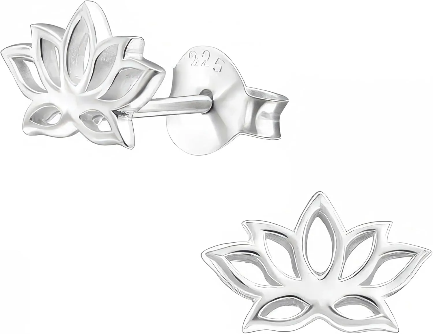 925 Sterling Silver Tiny Lotus Stud Earrings, Dainty Minimalist Jewelry Piercing Gift