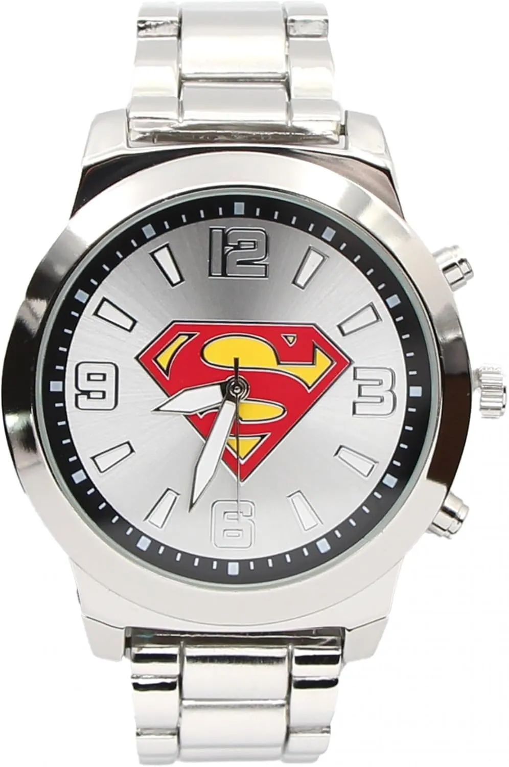 Accutime Superman Classic Logo Silver Analog Watch with Metal Band