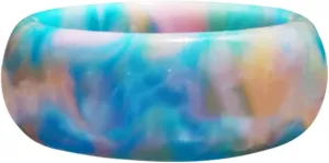 Acrylic Simple Blue Style Luckys Ring Thick Jewelry Ring Blue Colorful Cloud Ring Ring With Girls Cloud Beach Ladies