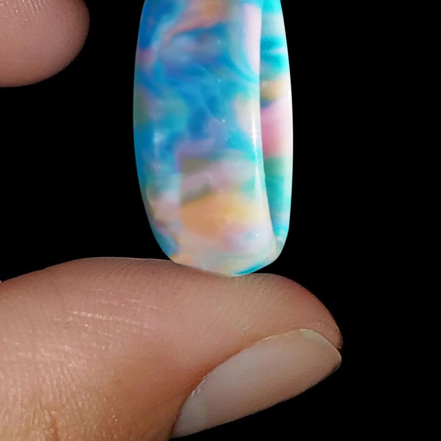 Acrylic Simple Blue Style Luckys Ring Thick Jewelry Ring Blue Colorful Cloud Ring Ring With Girls Cloud Beach Ladies
