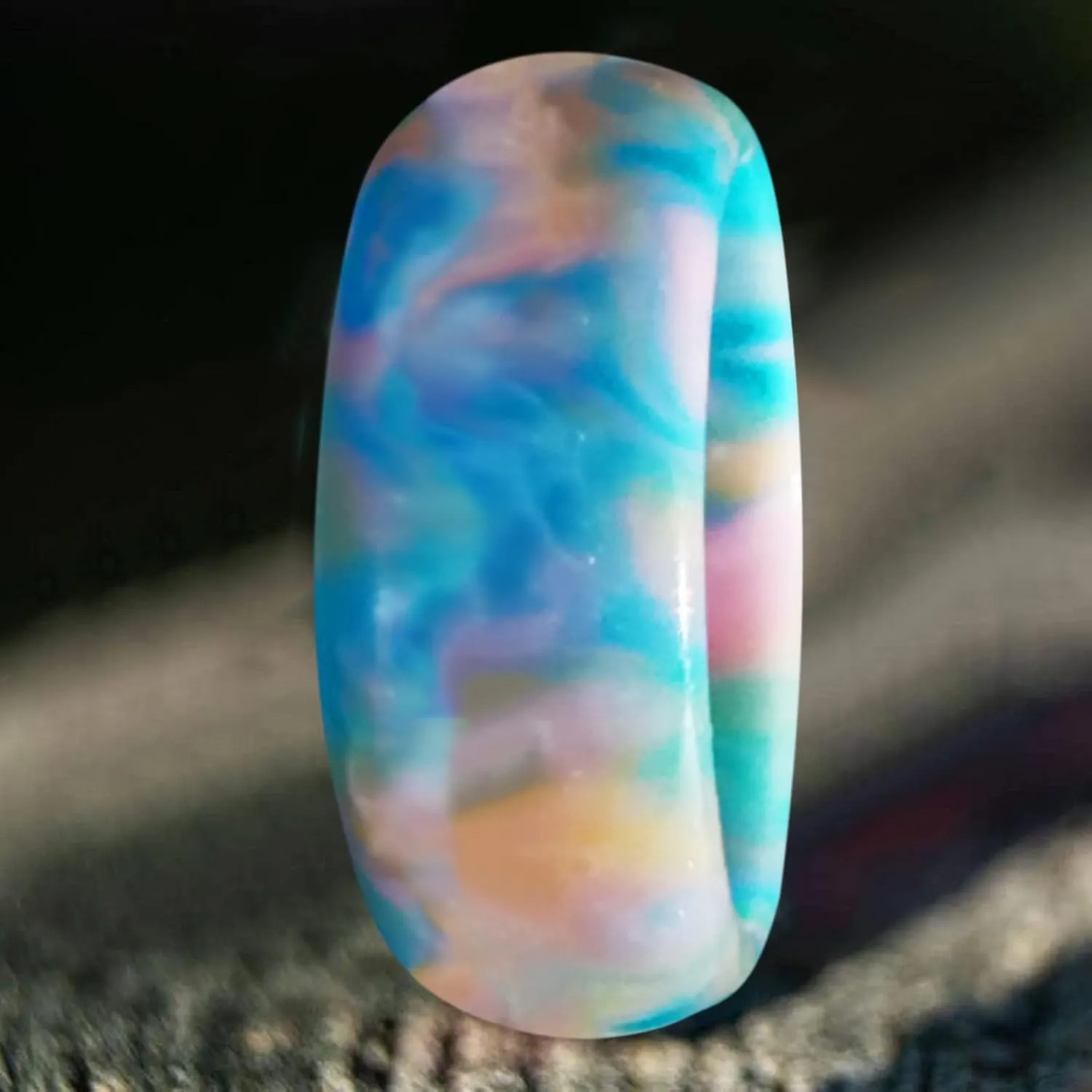 Acrylic Simple Blue Style Luckys Ring Thick Jewelry Ring Blue Colorful Cloud Ring Ring With Girls Cloud Beach Ladies