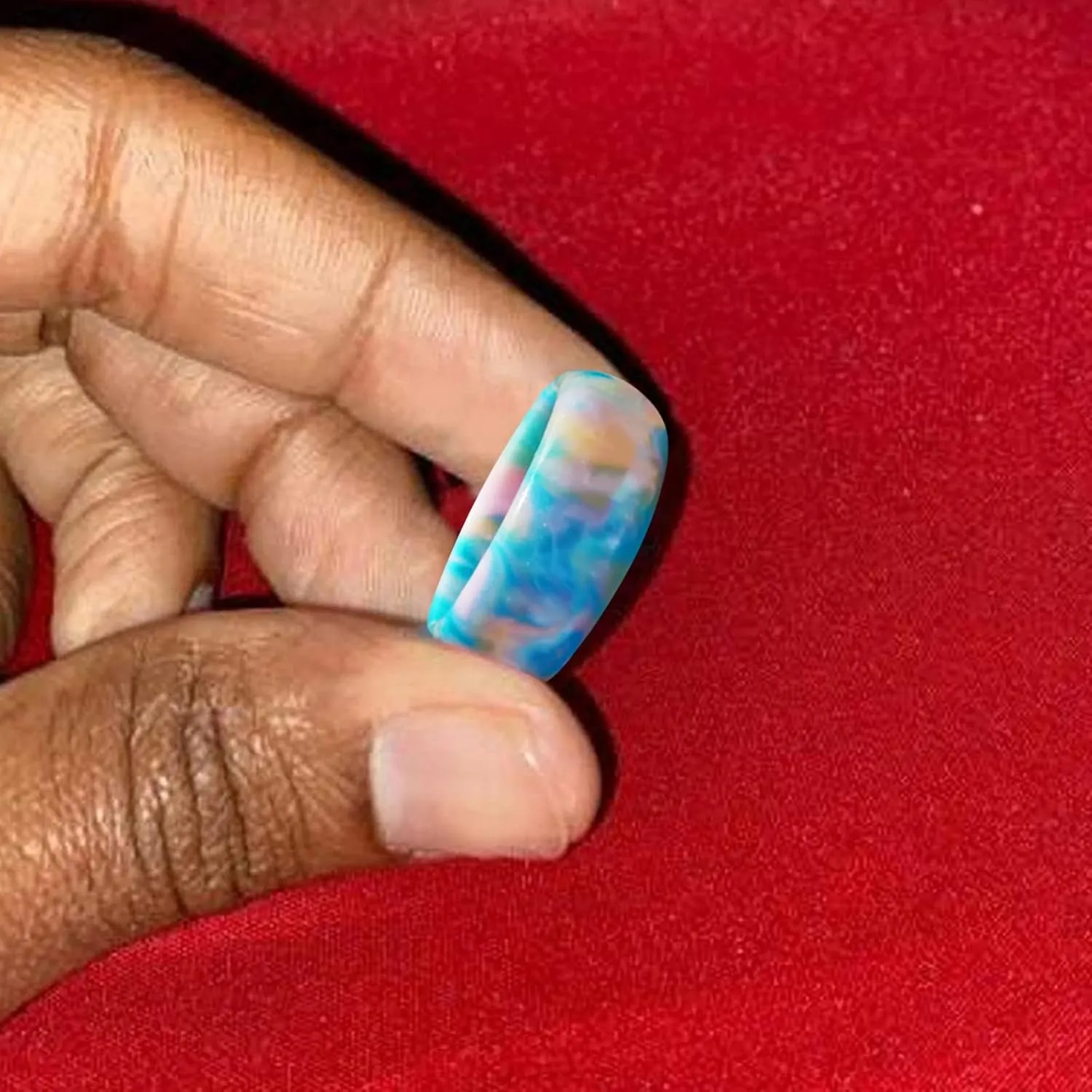 Acrylic Simple Blue Style Luckys Ring Thick Jewelry Ring Blue Colorful Cloud Ring Ring With Girls Cloud Beach Ladies