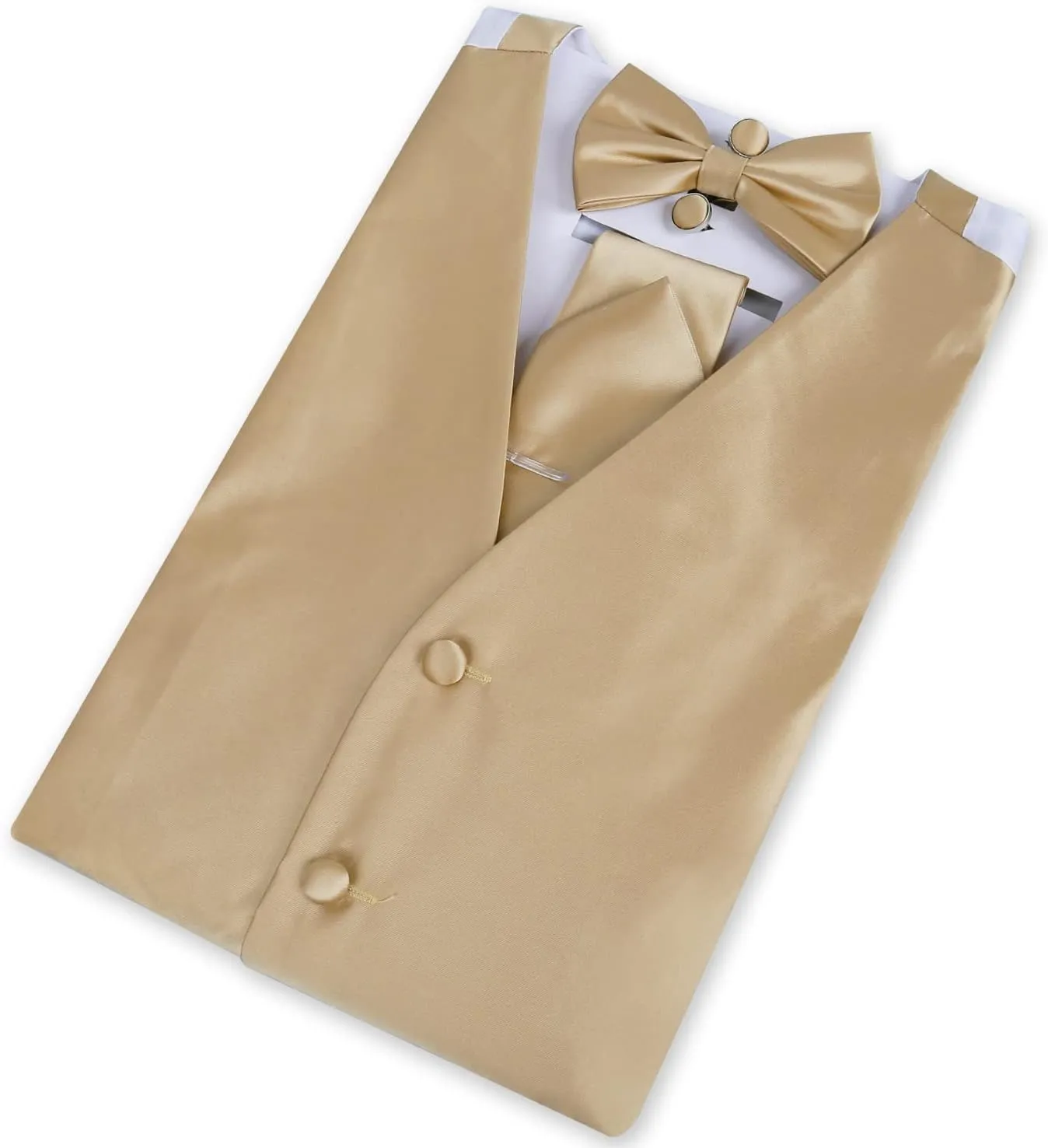 Alizeal Mens Classic 5Pcs Solid Color Satin Suit Vest Set