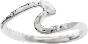 Aloha Jewelry Company 925 Sterling Silver Hawaiian Hammered Ocean Wave Ring Stackable Wedding Engagement Promise Eternity Band, Nickel Free Hypoallergenic for Sensitive Skin, with Gift Box