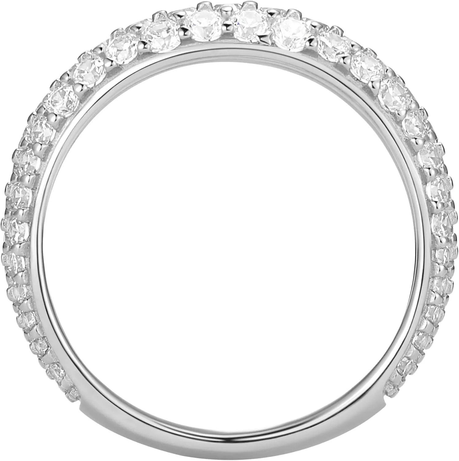 Amazon Essentials Cubic Zirconia Classic Pave Eternity Ring in Sterling Silver