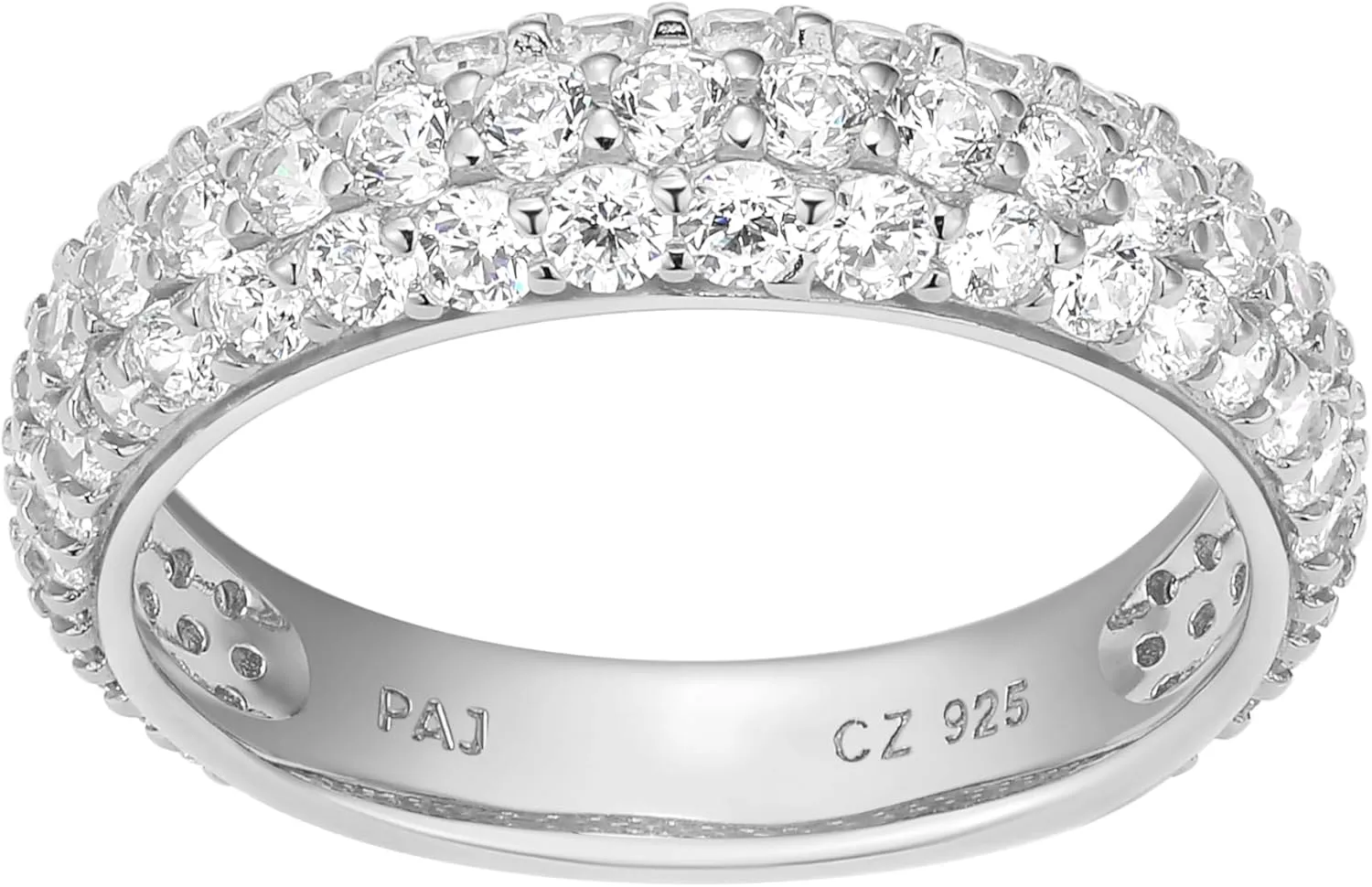 Amazon Essentials Cubic Zirconia Classic Pave Eternity Ring in Sterling Silver