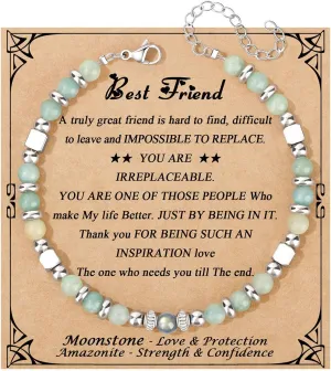     Amazonite Colorful Imperial Jasper Stainless Steel Beads Bracelets, Graduation Mothers Day Christmas Birthday Gifts for Her Women