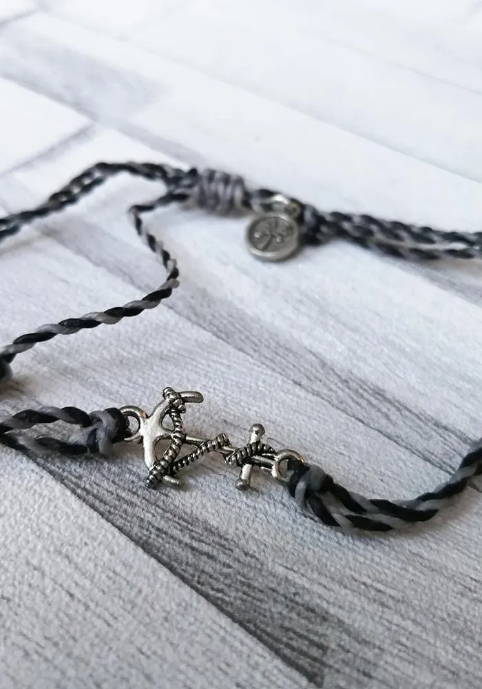 Anchor Wax Cord Anklet