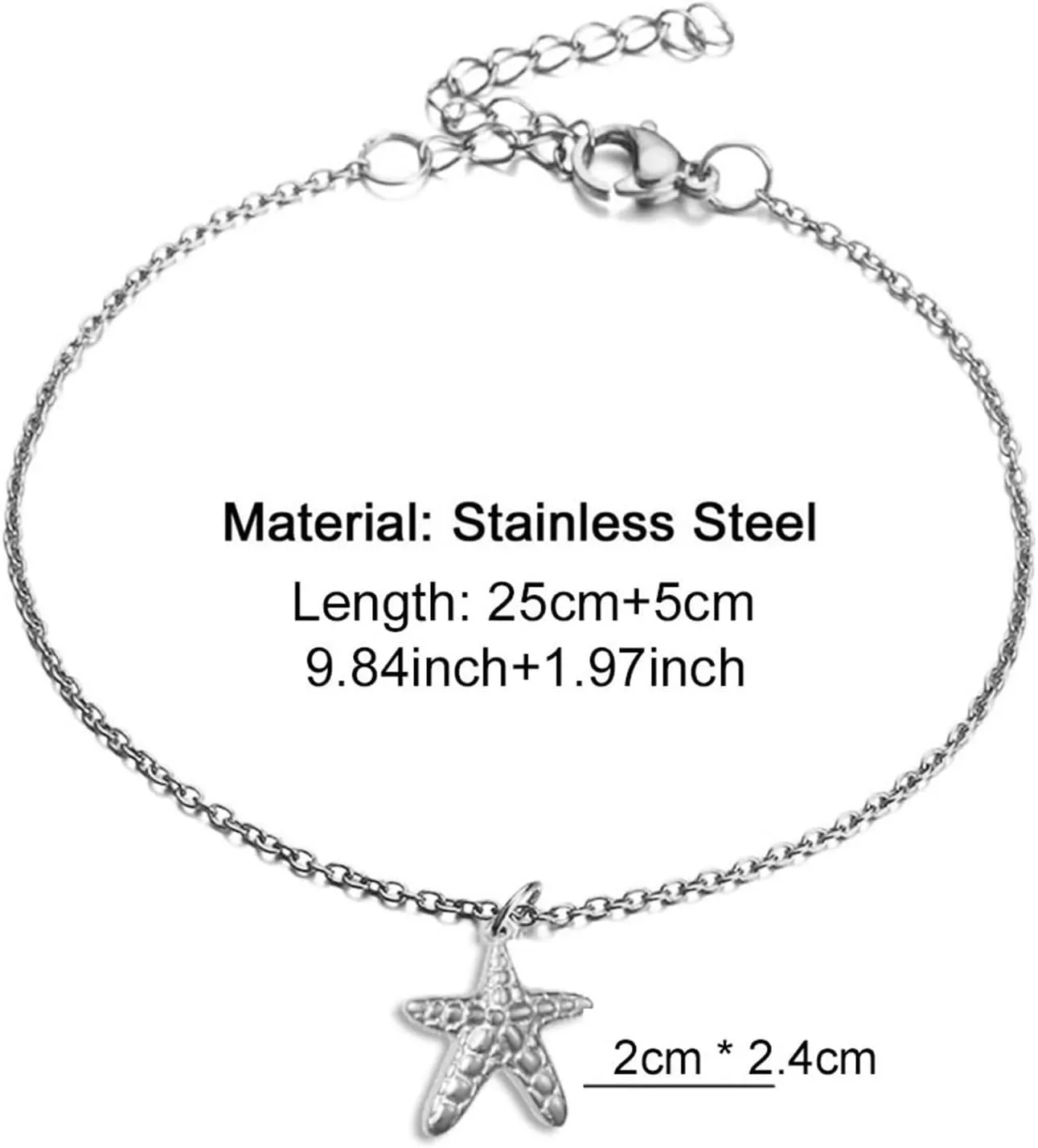 Anklet Bracelet Gold,Anklet Bracelets Shell and Starfish Anklet 11.81 inch Anklets Stainless Steel for Women