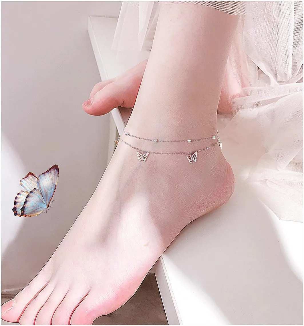 Anklet for Women S925 Sterling Silver Adjustable Foot Ankle Bracelet