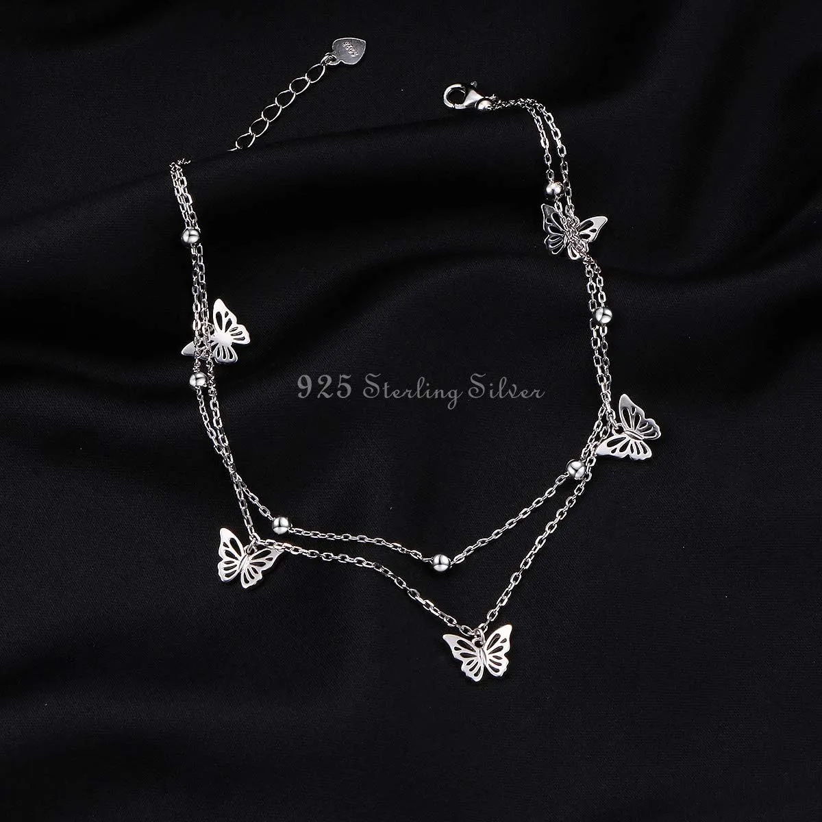 Anklet for Women S925 Sterling Silver Adjustable Foot Ankle Bracelet